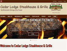 Tablet Screenshot of cedarlodgesteakhouse.com